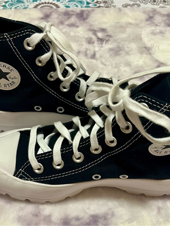 Converse Other - Converse Black and White Platform Lug-Sole High-Top Sneakers
